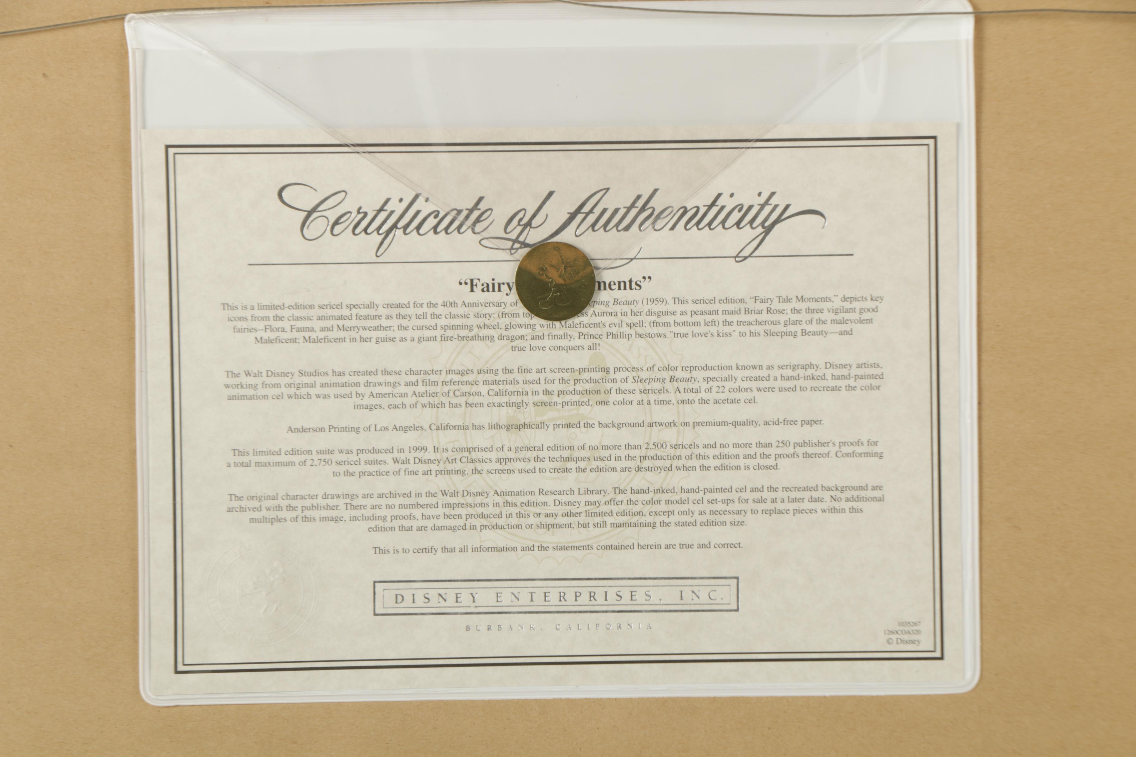 Limited Edition Disney Animation Cels Featuring Donald Duck and Sleeping Beauty