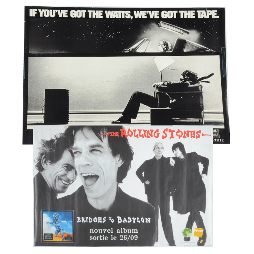 Three Music Posters Including The Rolling Stones
