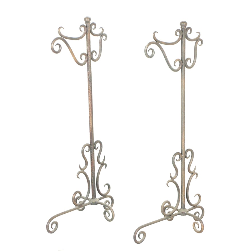 Pair of Scrolled Metal Stands