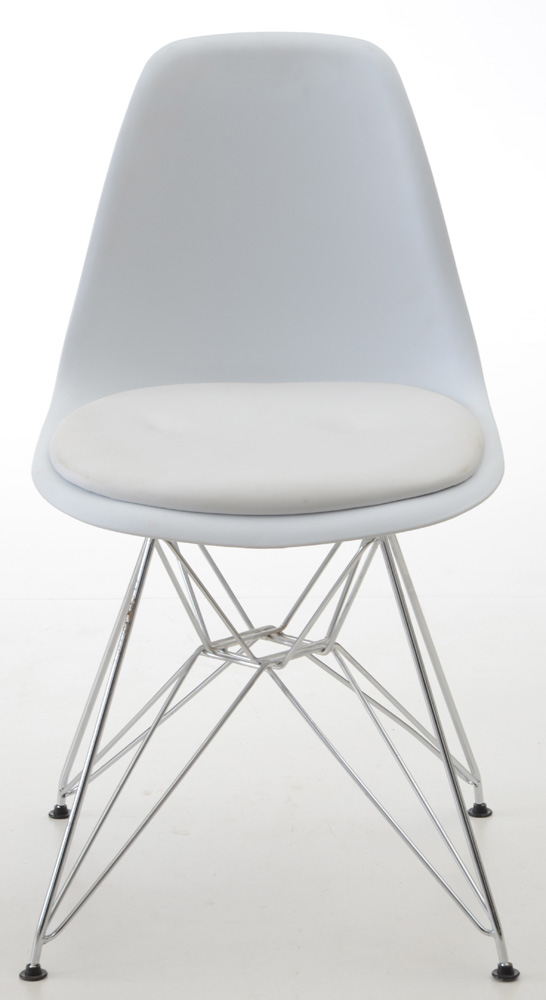 Pair of Eames Style Eiffel Base Side Chairs