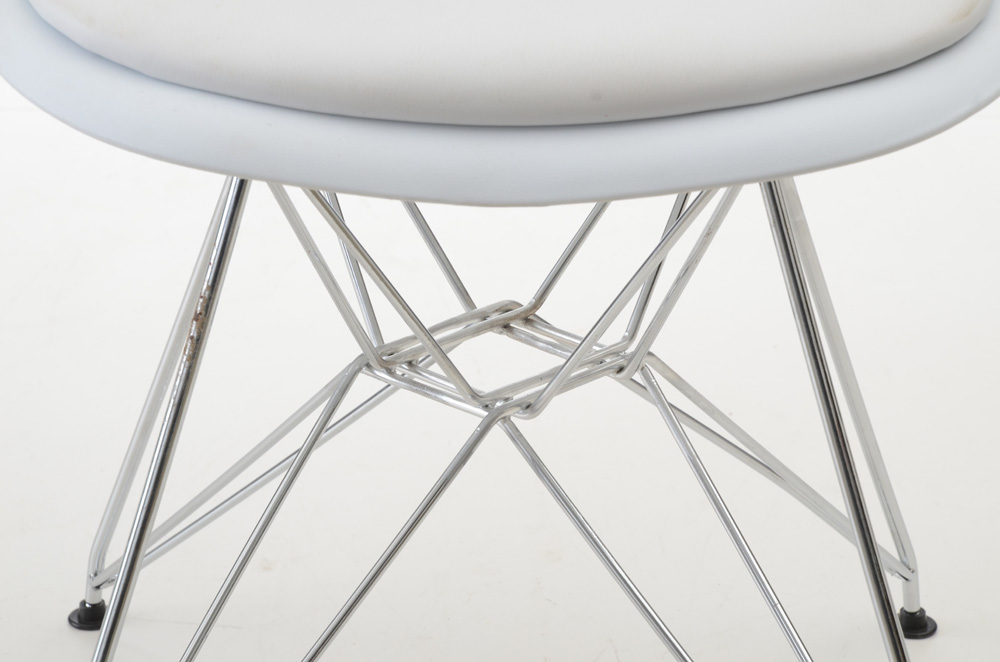 Pair of Eames Style Eiffel Base Side Chairs