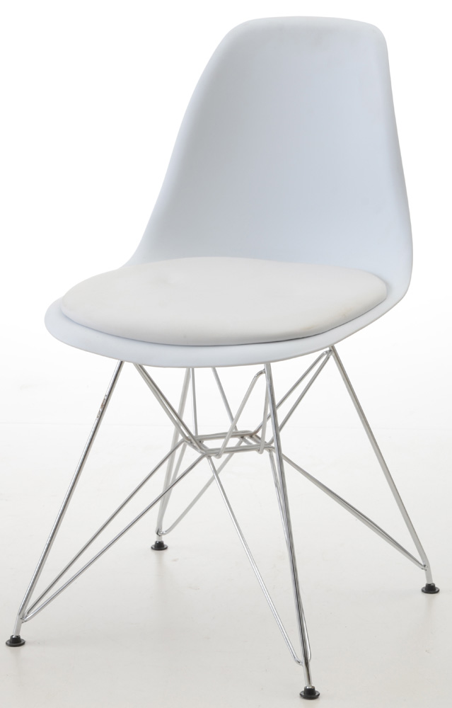 Pair of Eames Style Eiffel Base Side Chairs
