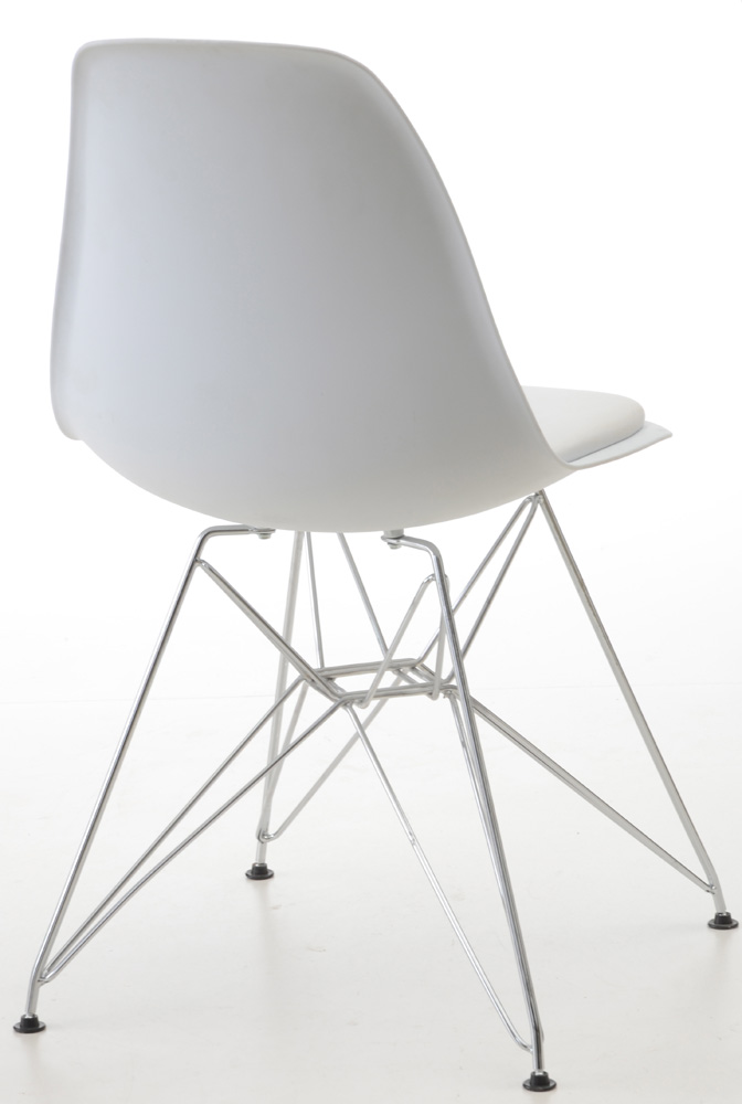 Pair of Eames Style Eiffel Base Side Chairs