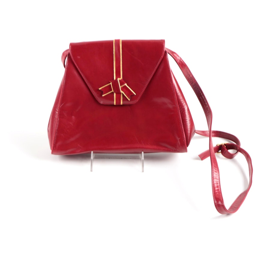 Vintage Red Leather Bally Handbag