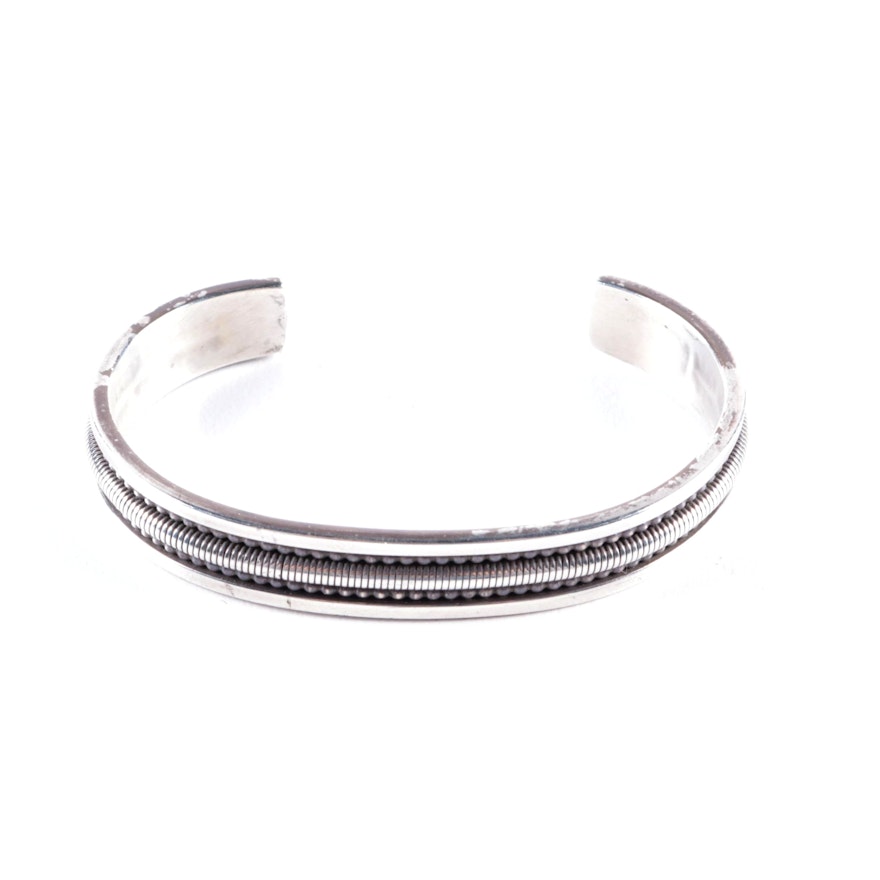 Tahe Navajo Sterling Silver Cuff Bracelet