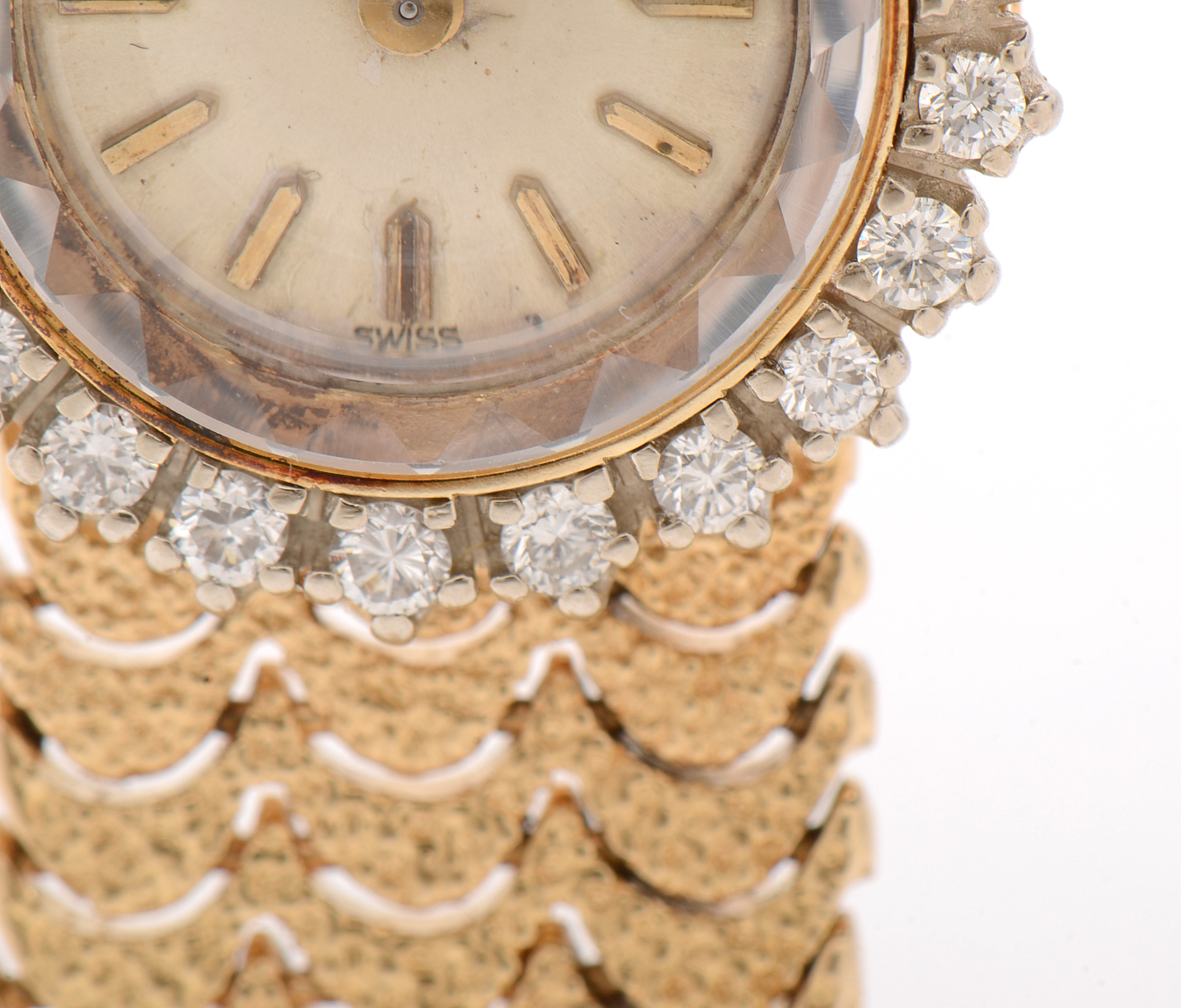 1960s Rolex 14K Yellow Gold and Diamond Bezel Watch