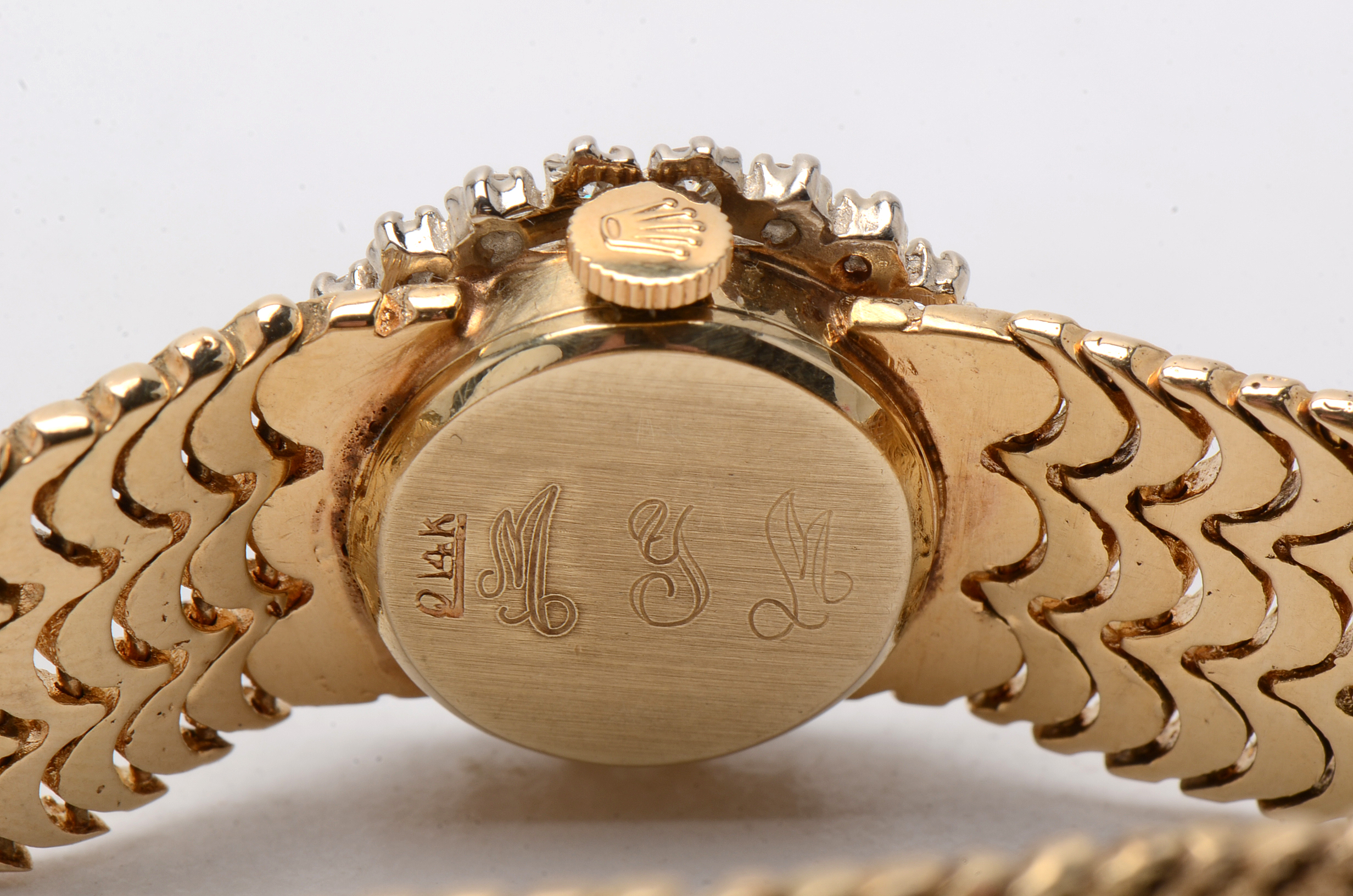 1960s Rolex 14K Yellow Gold and Diamond Bezel Watch