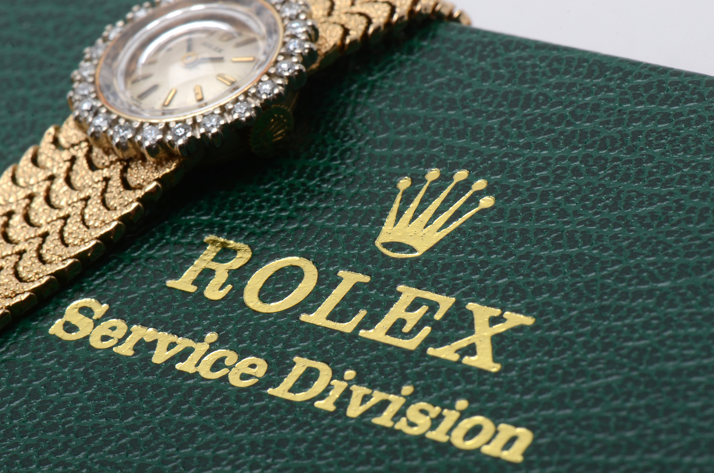 1960s Rolex 14K Yellow Gold and Diamond Bezel Watch