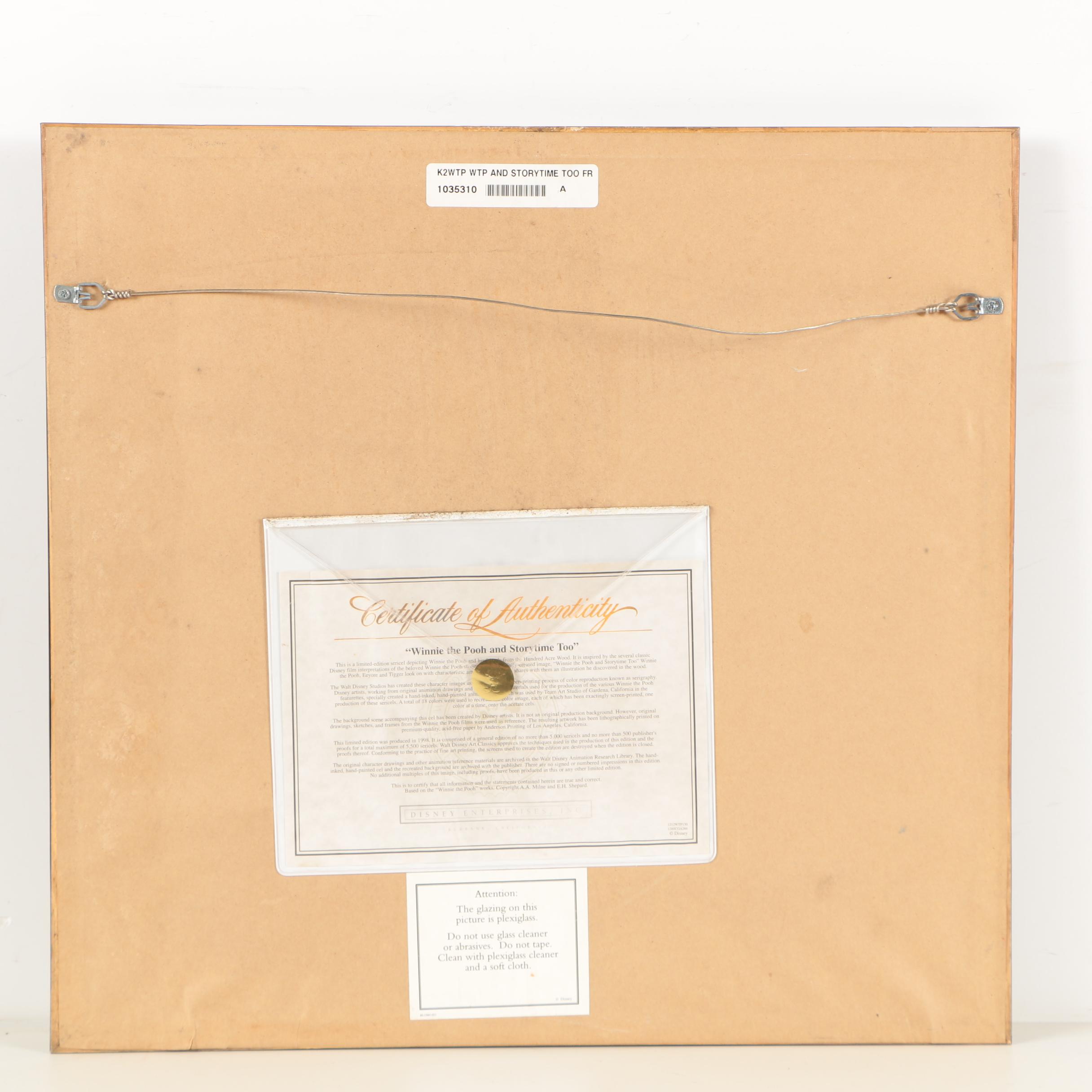 Limited Edition Walt Disney Animation Cel "Winnie the Pooh and Storytime Too"