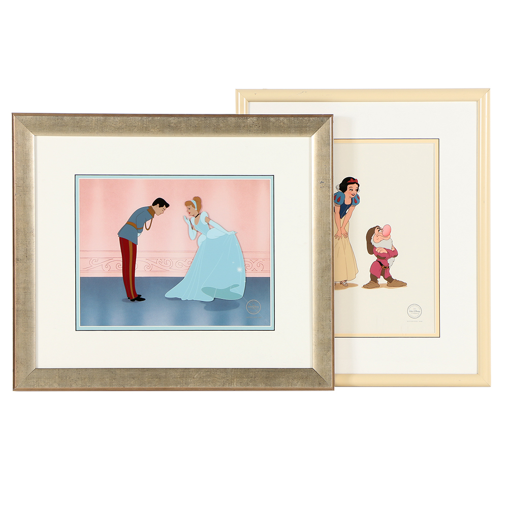 Limited Edition Disney Animation Cels of Snow White and "Cinderella's Dream"