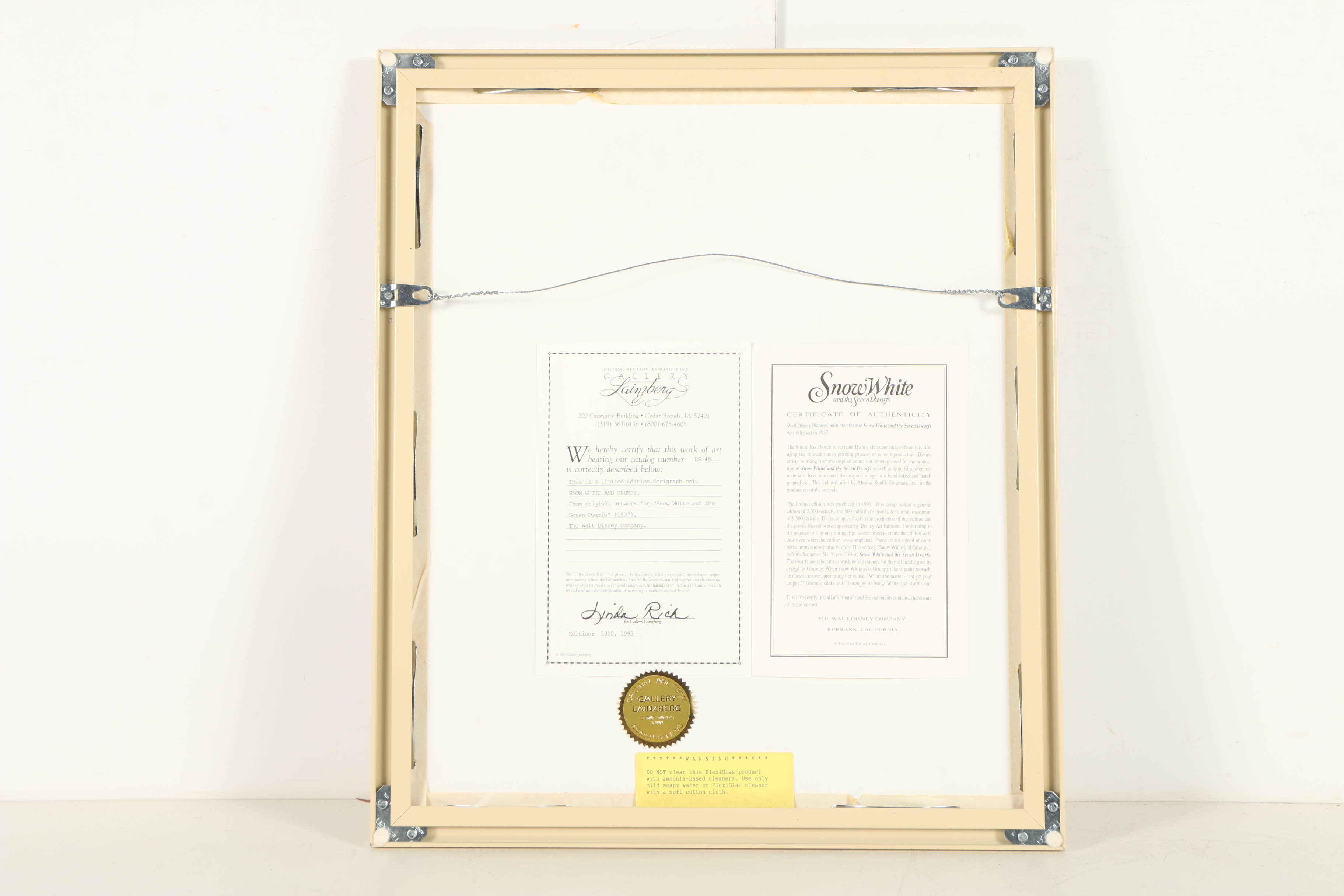 Limited Edition Disney Animation Cels of Snow White and "Cinderella's Dream"