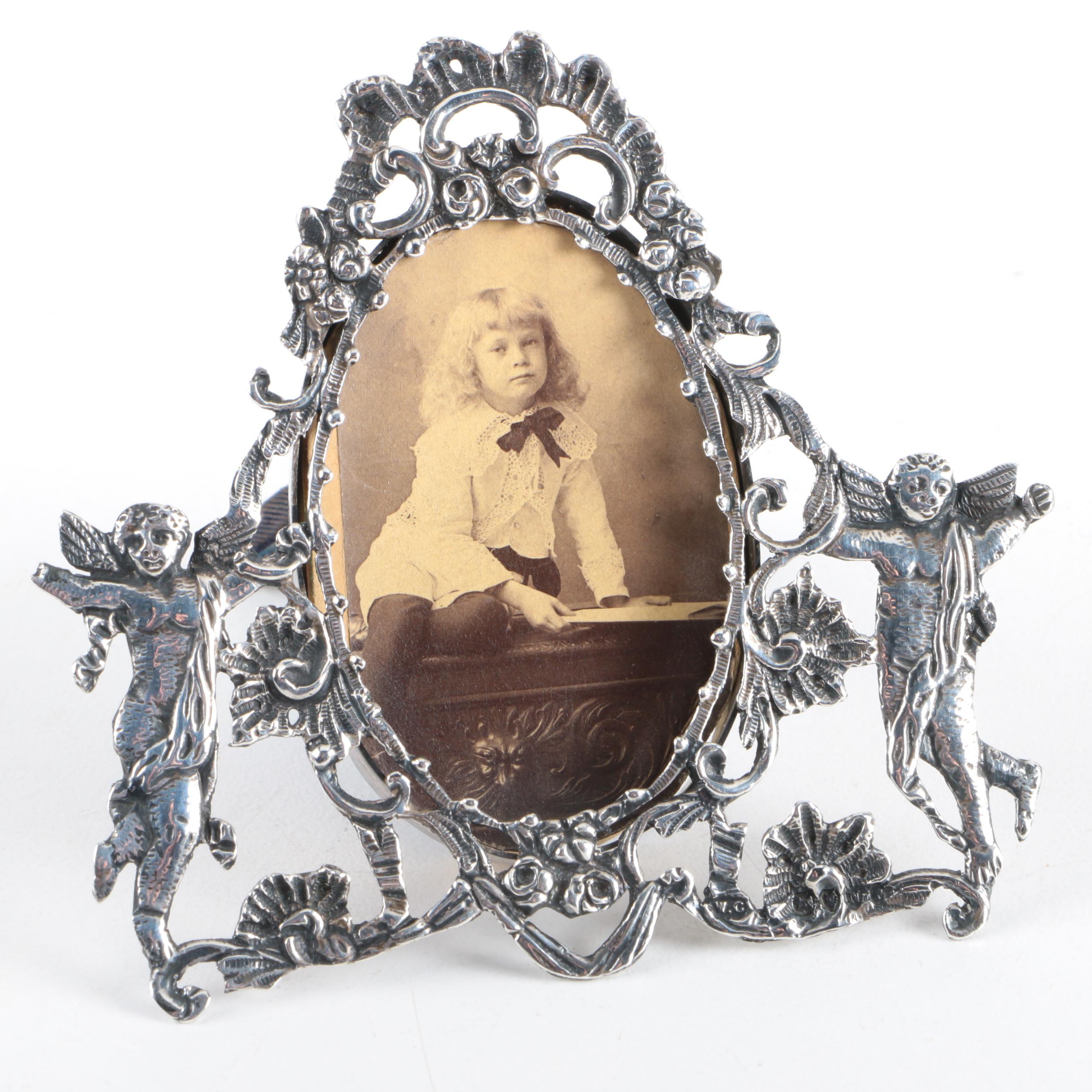 1888 William Comyns & Sons London Baroque Style Sterling Silver Picture Frame