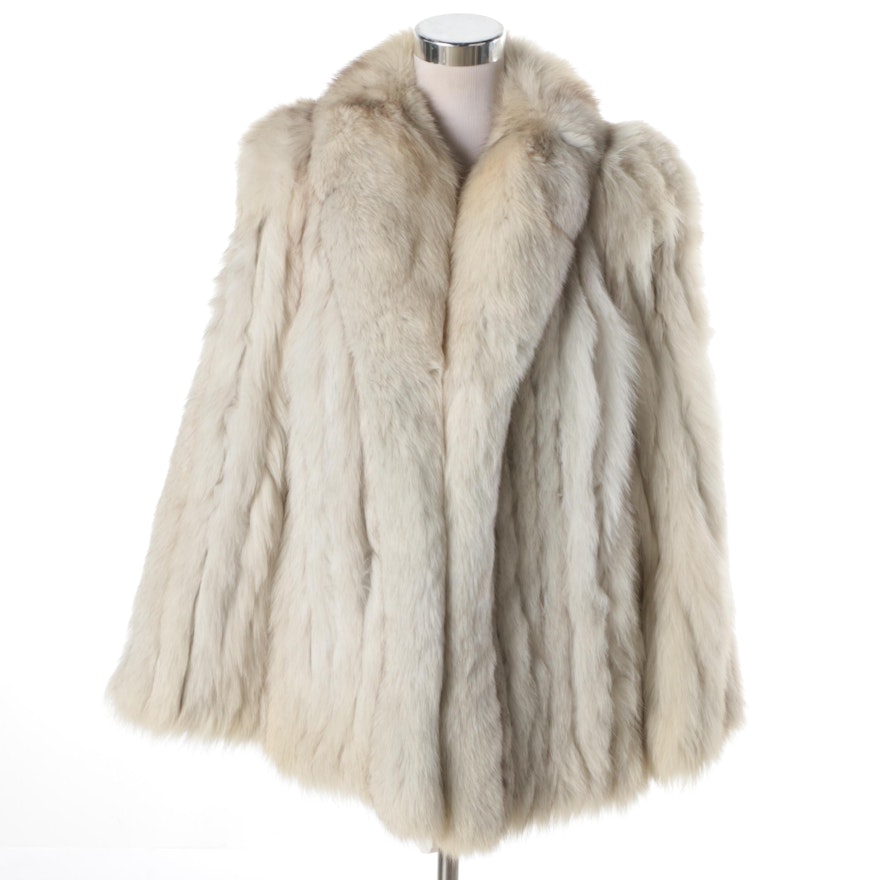 Women's Blue Fox Fur Coat