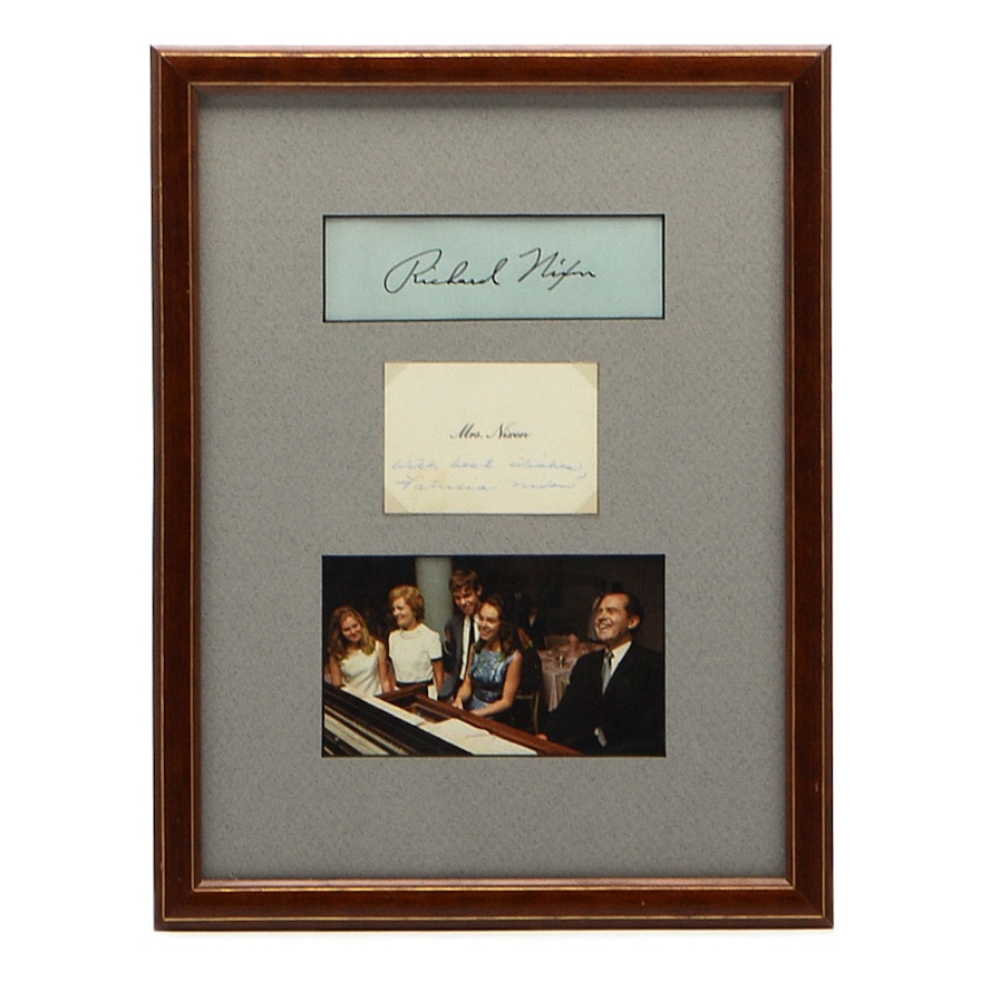 First Lady Patricia Nixon Autographed Framed Presidential Display