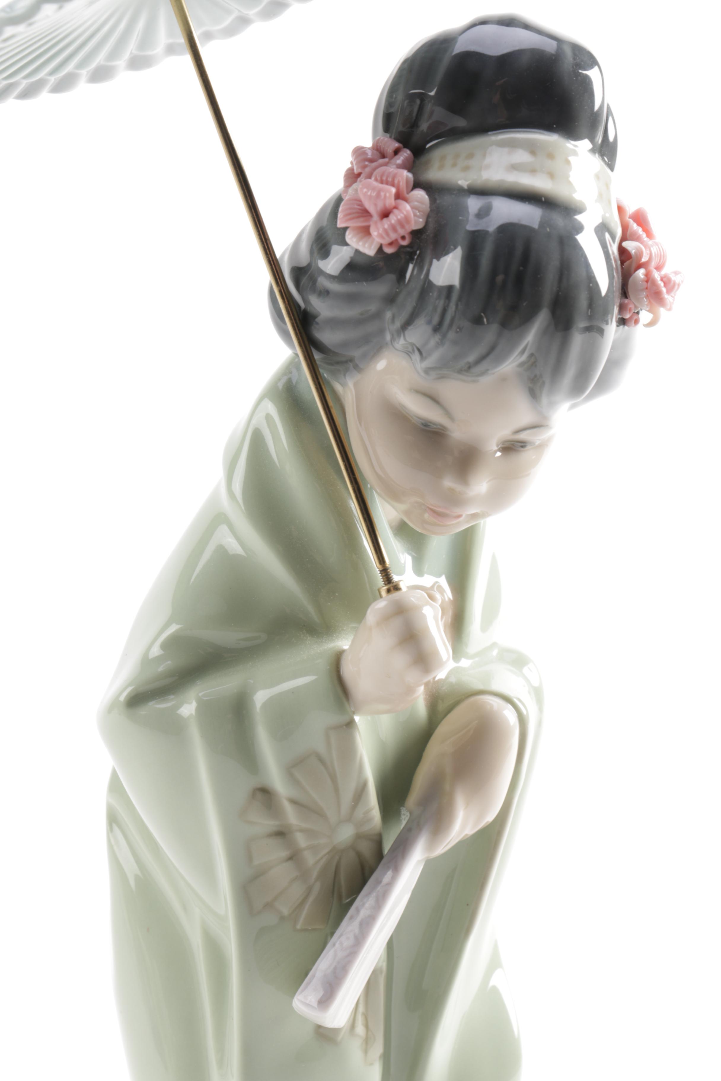 Lladró "Japanese with Parasol" Porcelain Figurine