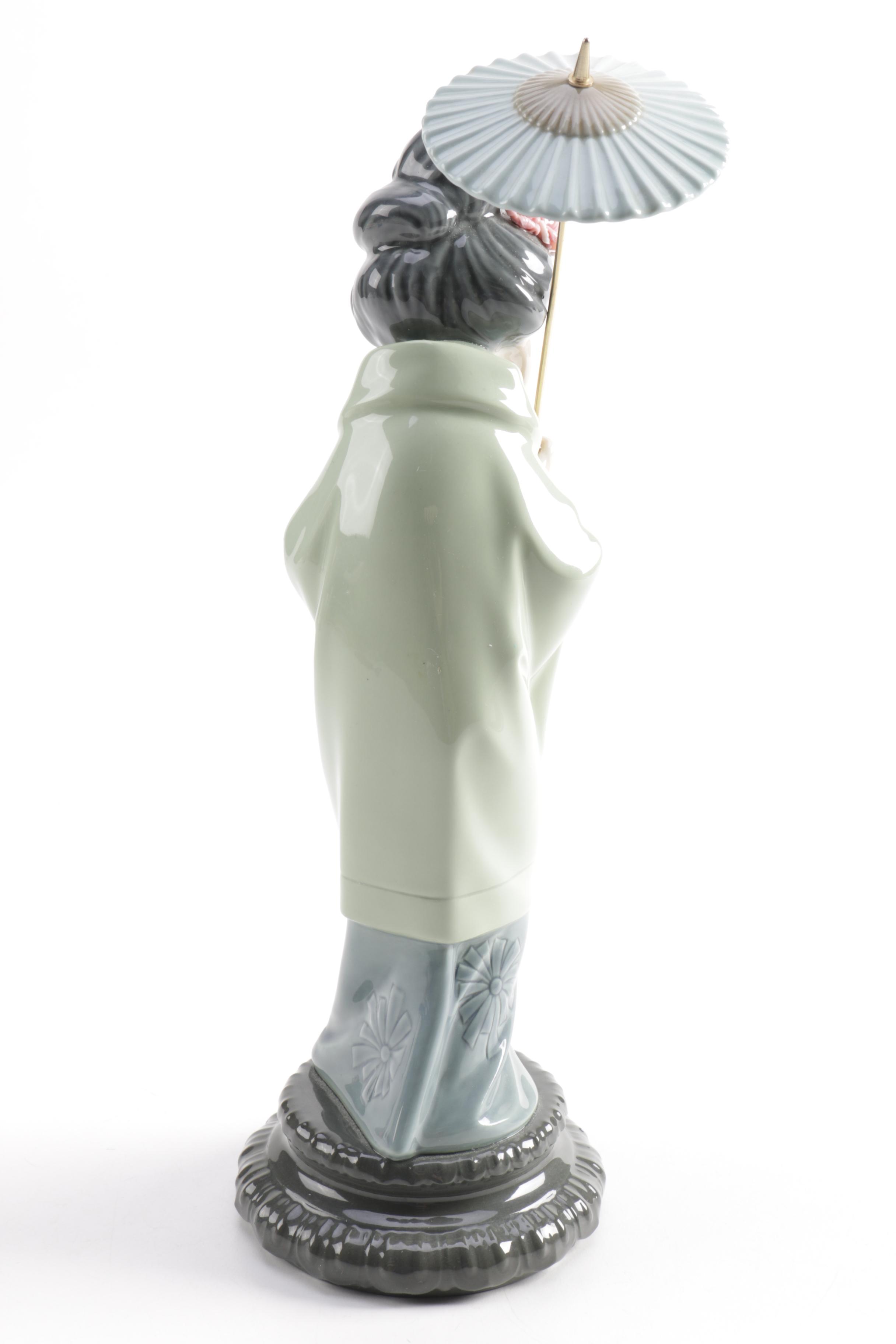 Lladró "Japanese with Parasol" Porcelain Figurine