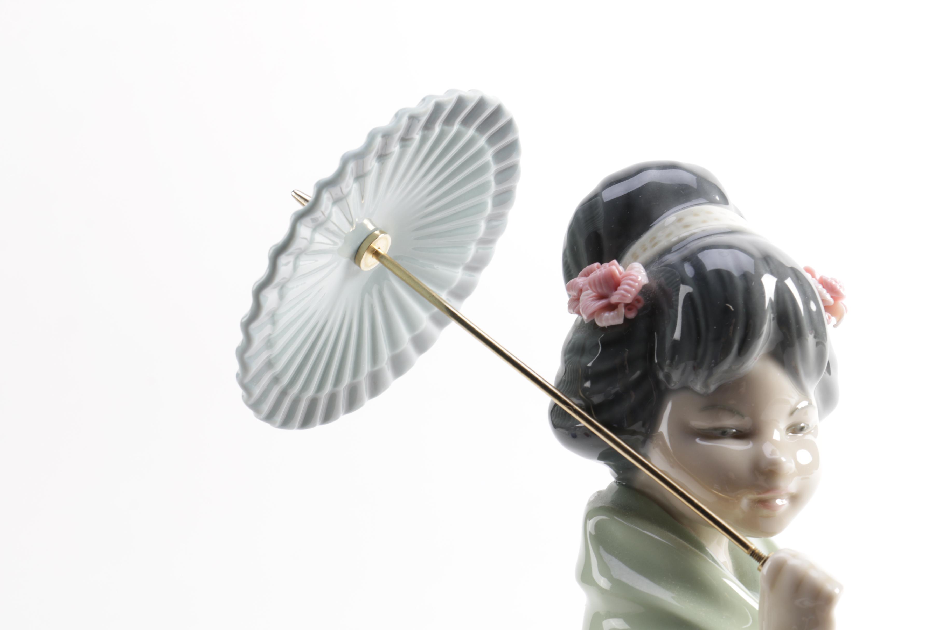 Lladró "Japanese with Parasol" Porcelain Figurine