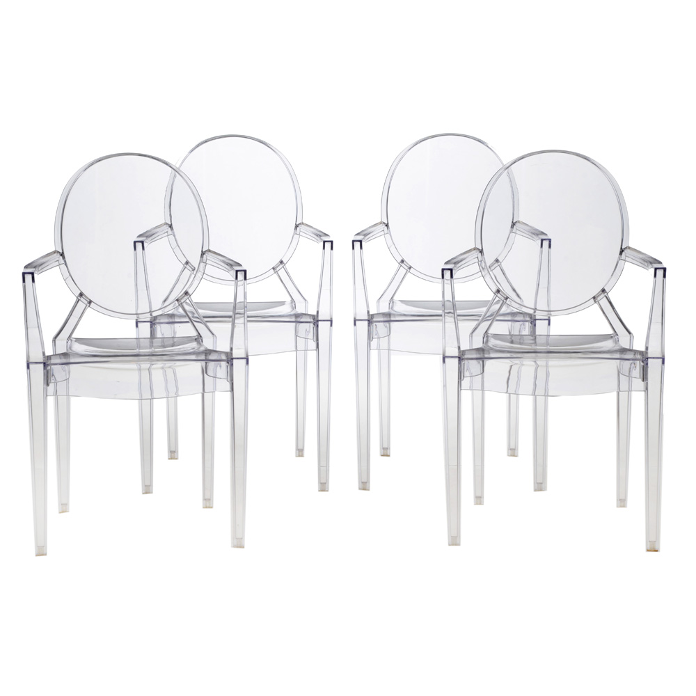 Set of Modern "Ghost" Style Chairs