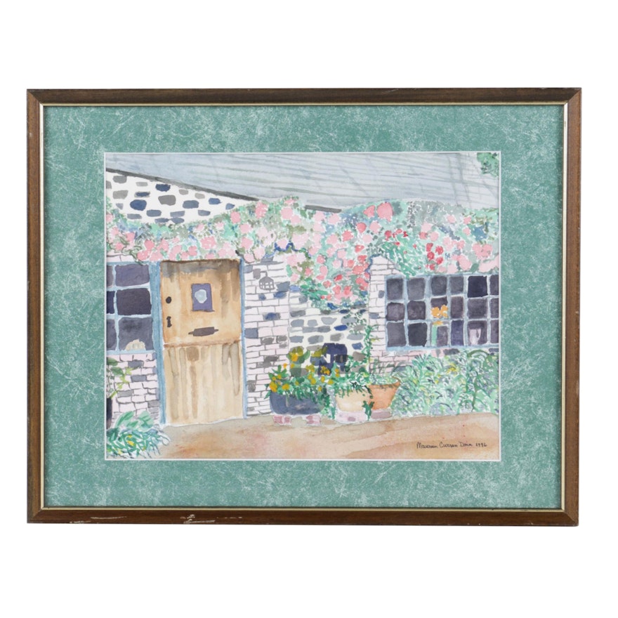 Maureen Curran Down Watercolor Painting of a Cottage