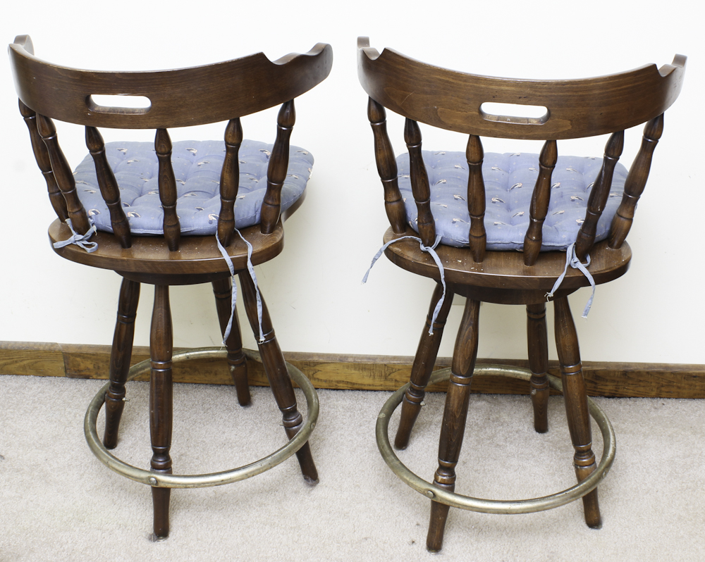 Pair of Vintage Windsor Style Counter Stools