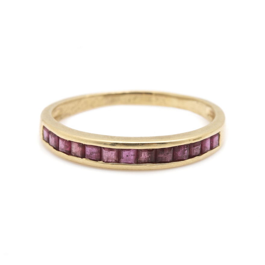 14K Yellow Gold Ruby Ring