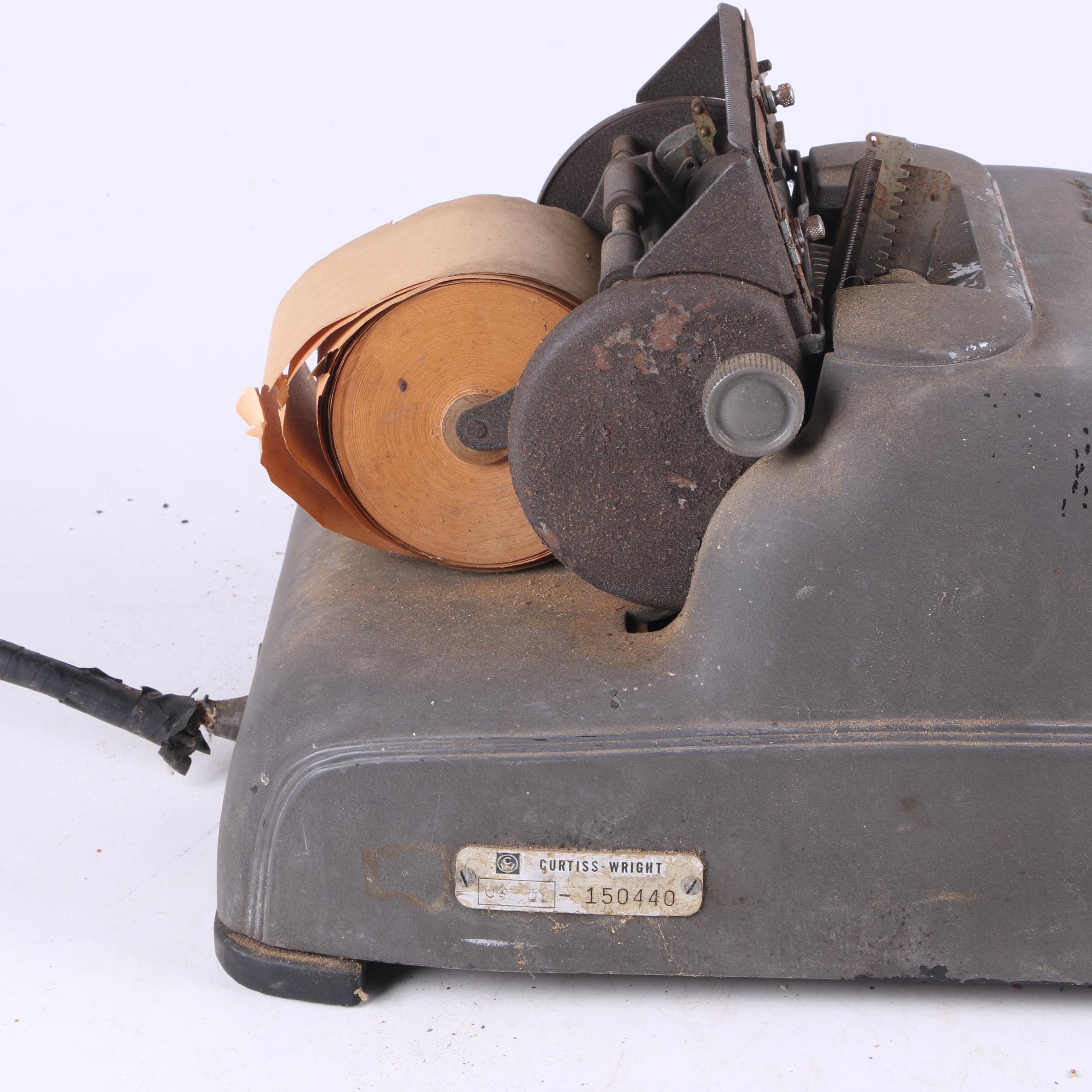 Vintage Remington Rand Adding Machine with Curtiss-Wright Industrial Tags