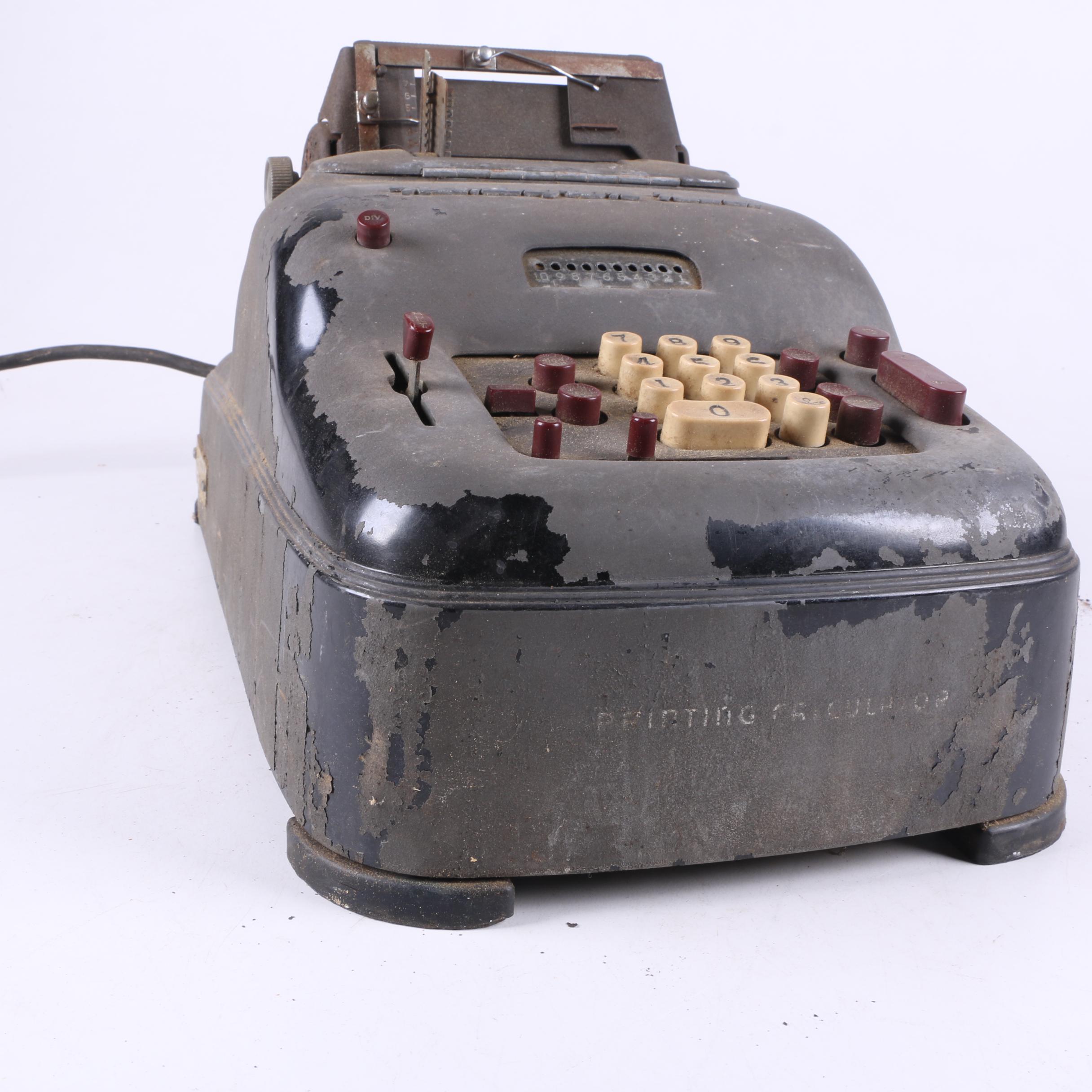 Vintage Remington Rand Adding Machine with Curtiss-Wright Industrial Tags