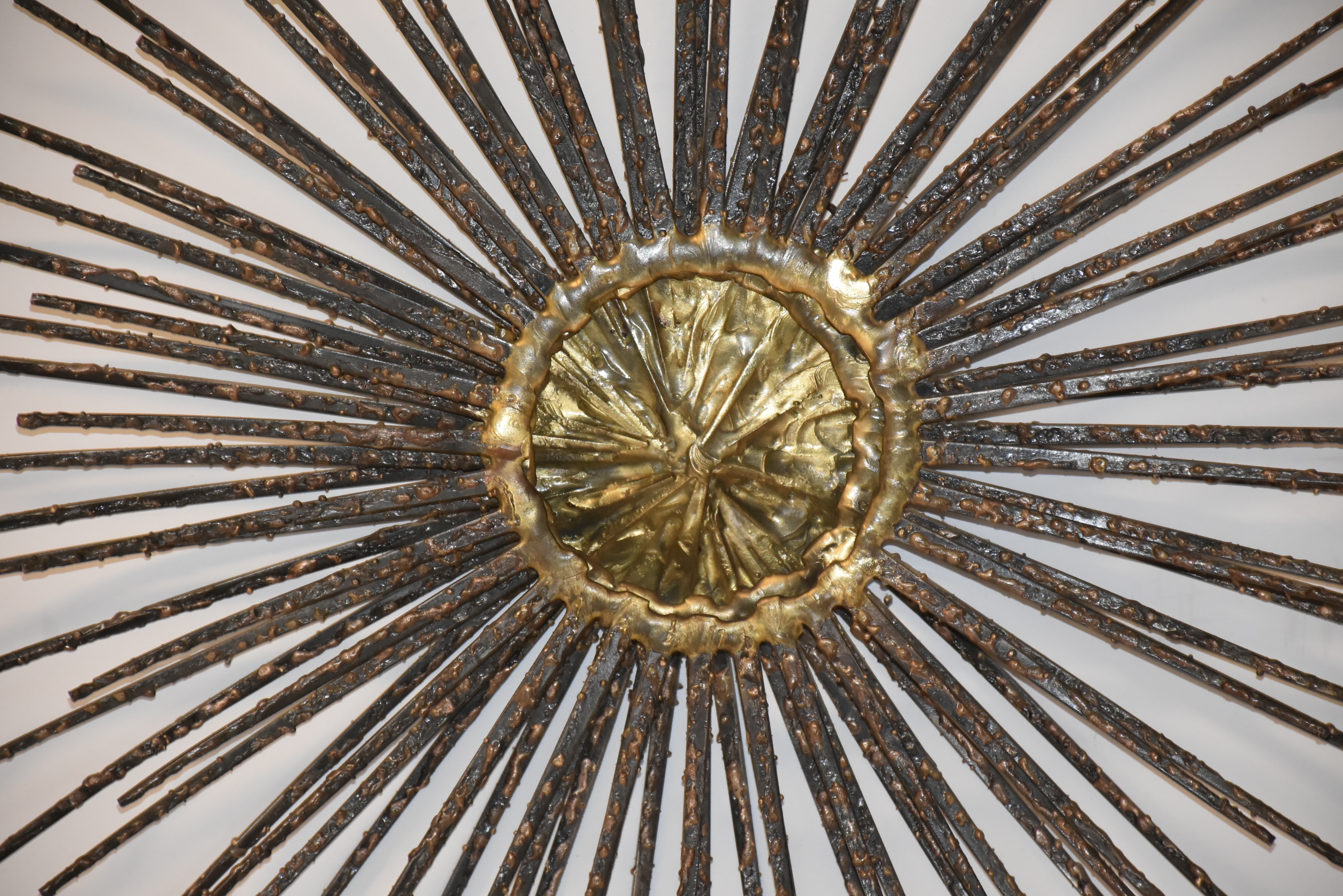 Mid Century Modern Brutalist Metal Wall Sculpture