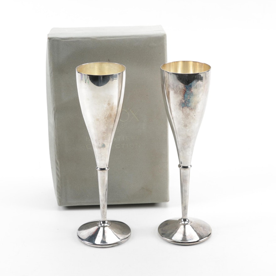 Lenox "Kirk-Stieff Collection" Silver-Plated Champagne Toasting Flutes
