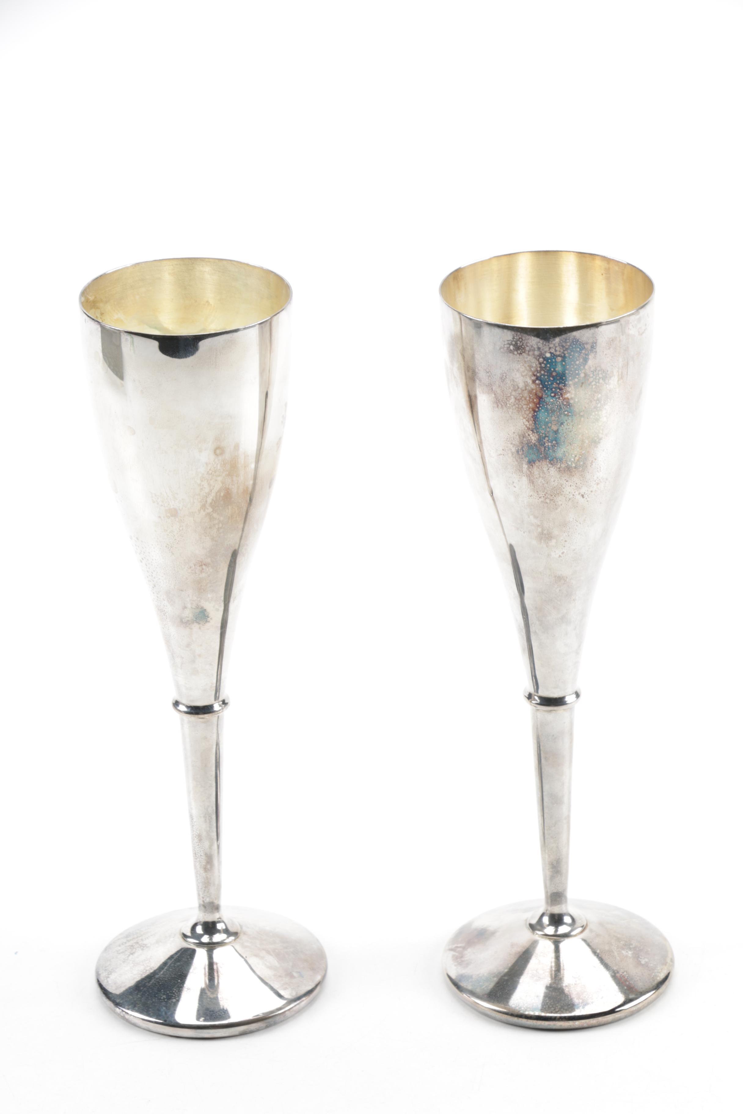 Lenox "Kirk-Stieff Collection" Silver-Plated Champagne Toasting Flutes