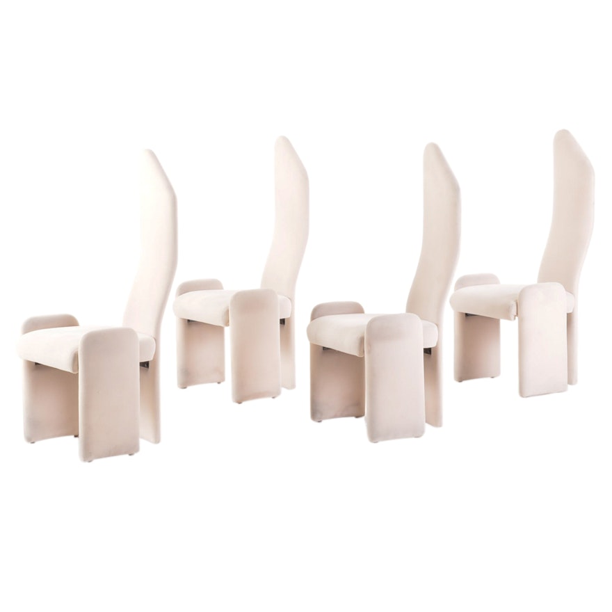 Set of Four Vintage Modern High Back Dining Chairs