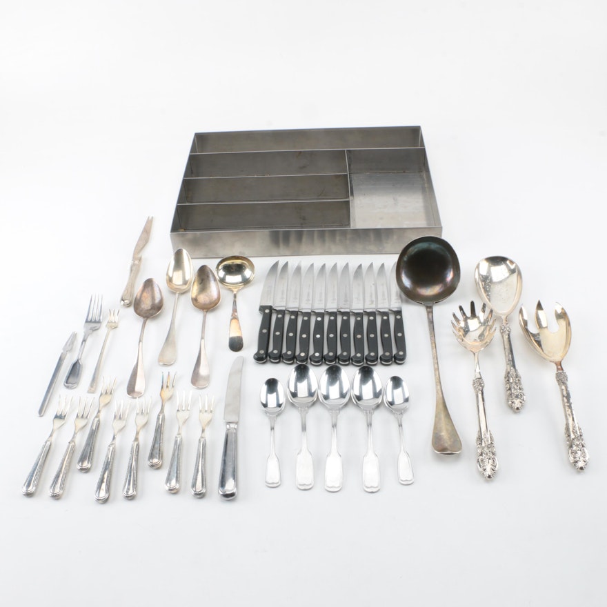 Silver Plate and Stainless Steel Flatware