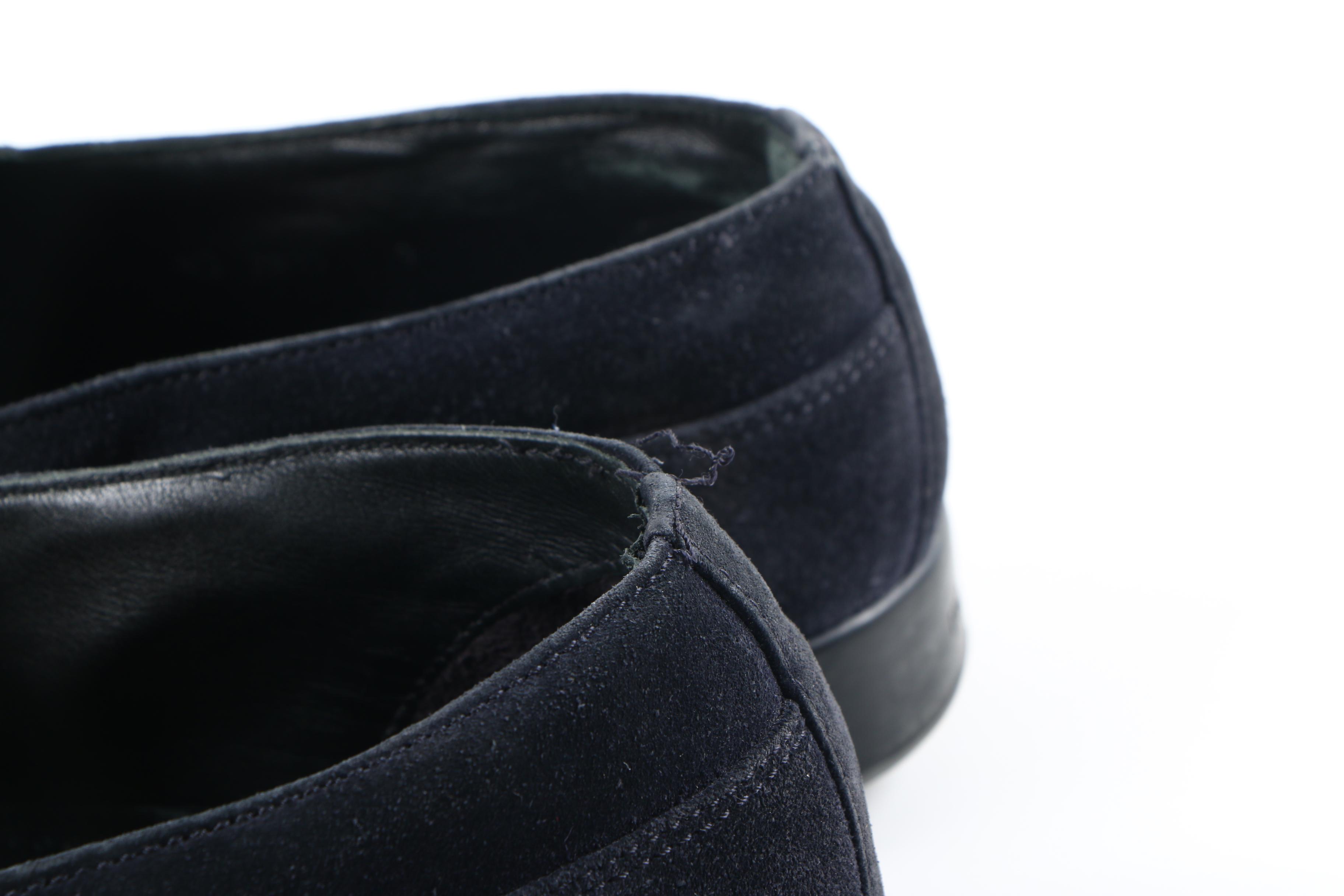 Prada Black Suede Slip-On Shoes
