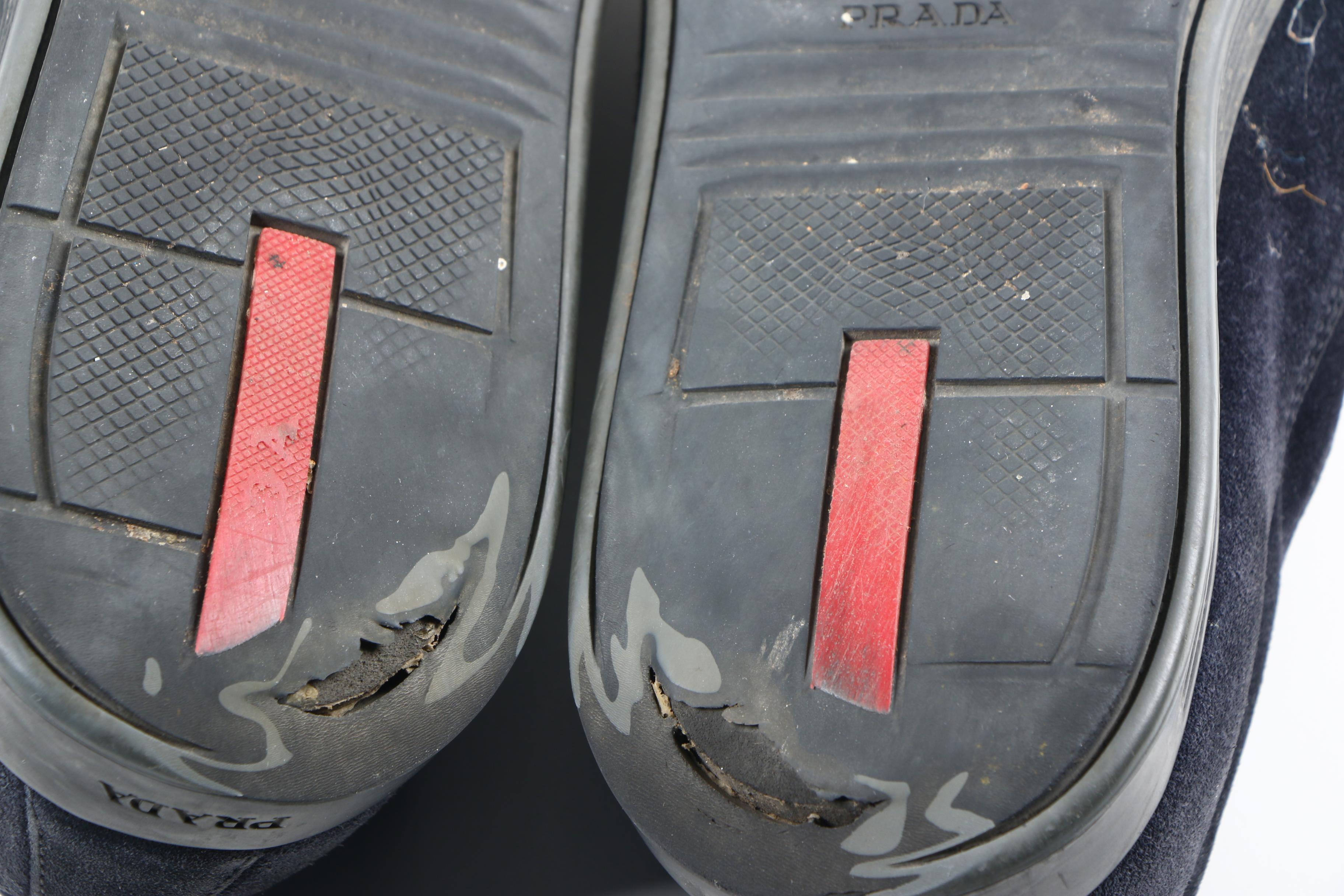 Prada Black Suede Slip-On Shoes