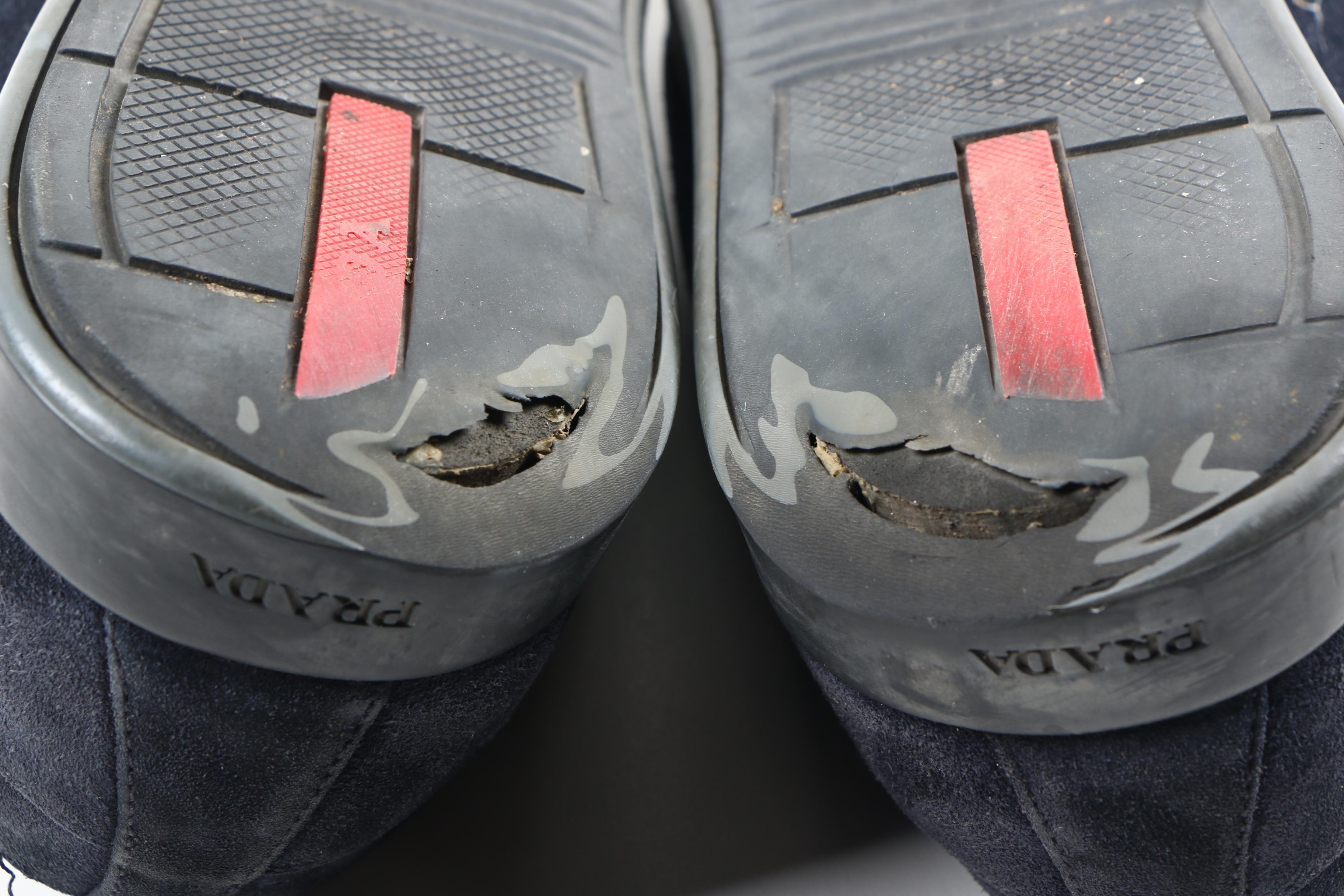 Prada Black Suede Slip-On Shoes