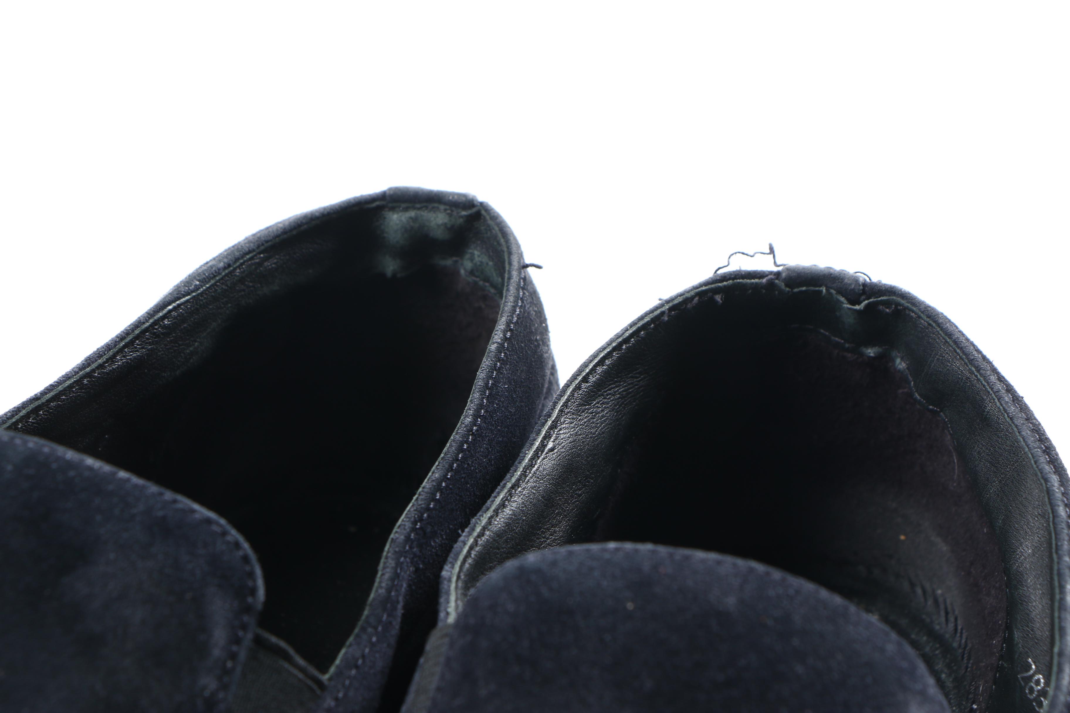 Prada Black Suede Slip-On Shoes