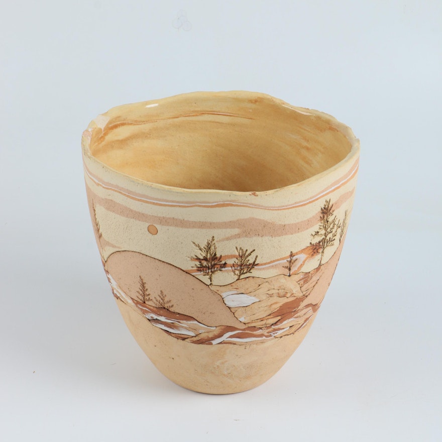 Handbuilt Inlay Stoneware Vase