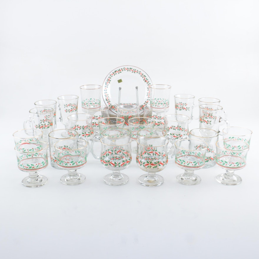 Arby's 1987 Christmas Collection Glass Tableware
