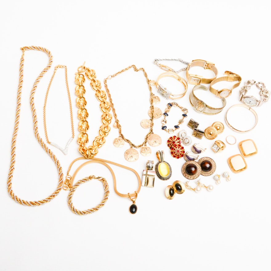 Costume Jewelry Collection With Gemstones Featuring Swarovski