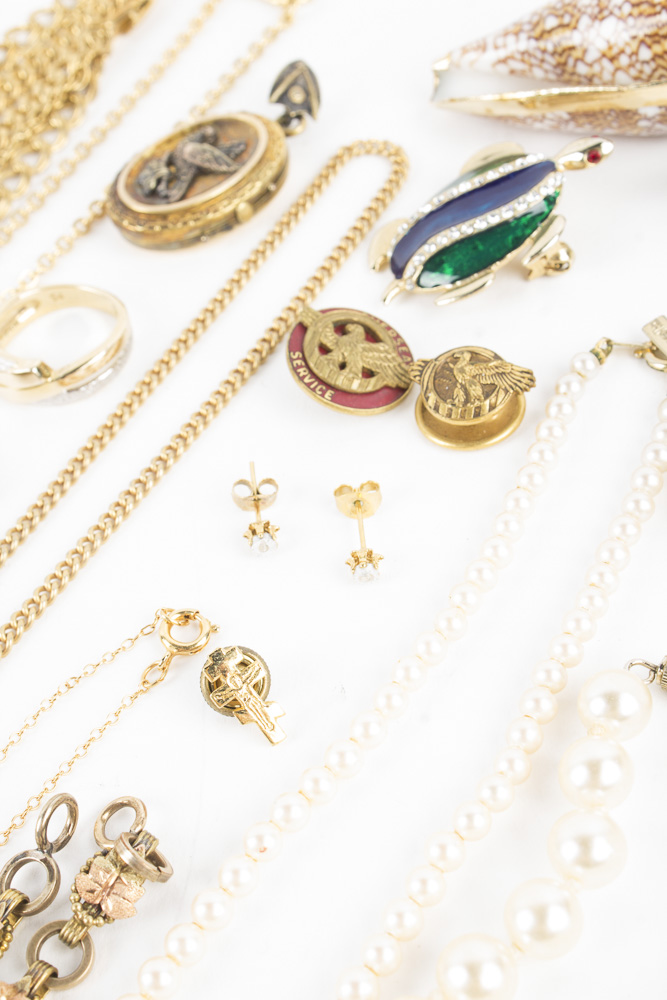 Costume Jewelry with Enamel Silver and Gold Tone Finish