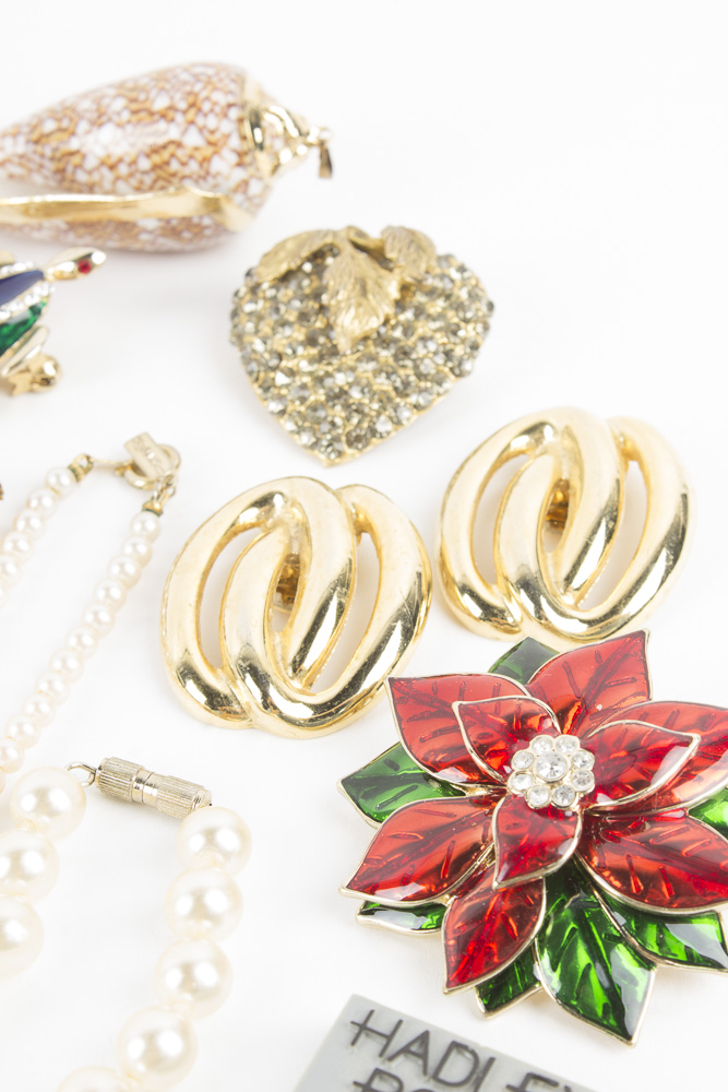 Costume Jewelry with Enamel Silver and Gold Tone Finish