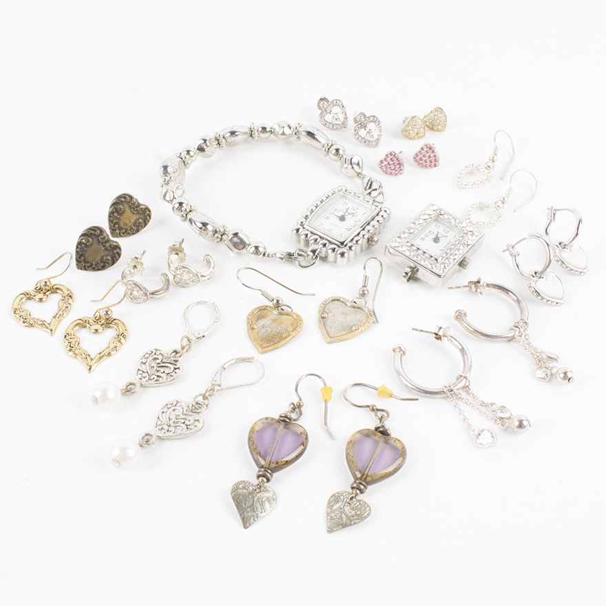 Assortment of Earrings and Watches