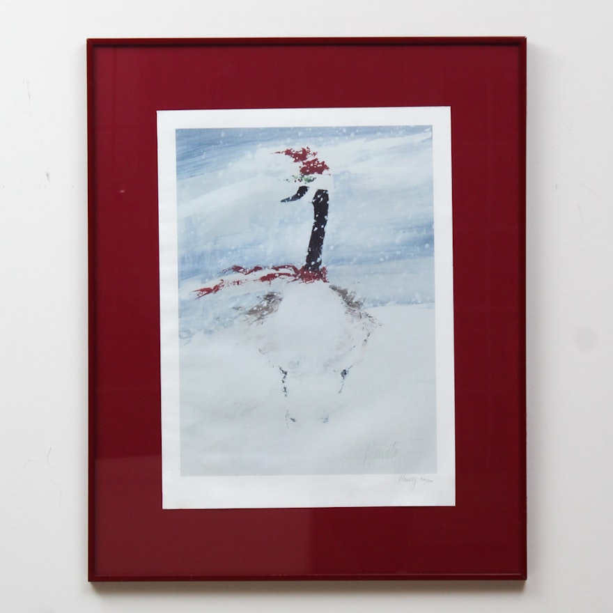 Jack Haunty Limited Edition Offset Lithograph "Christmas Goose"