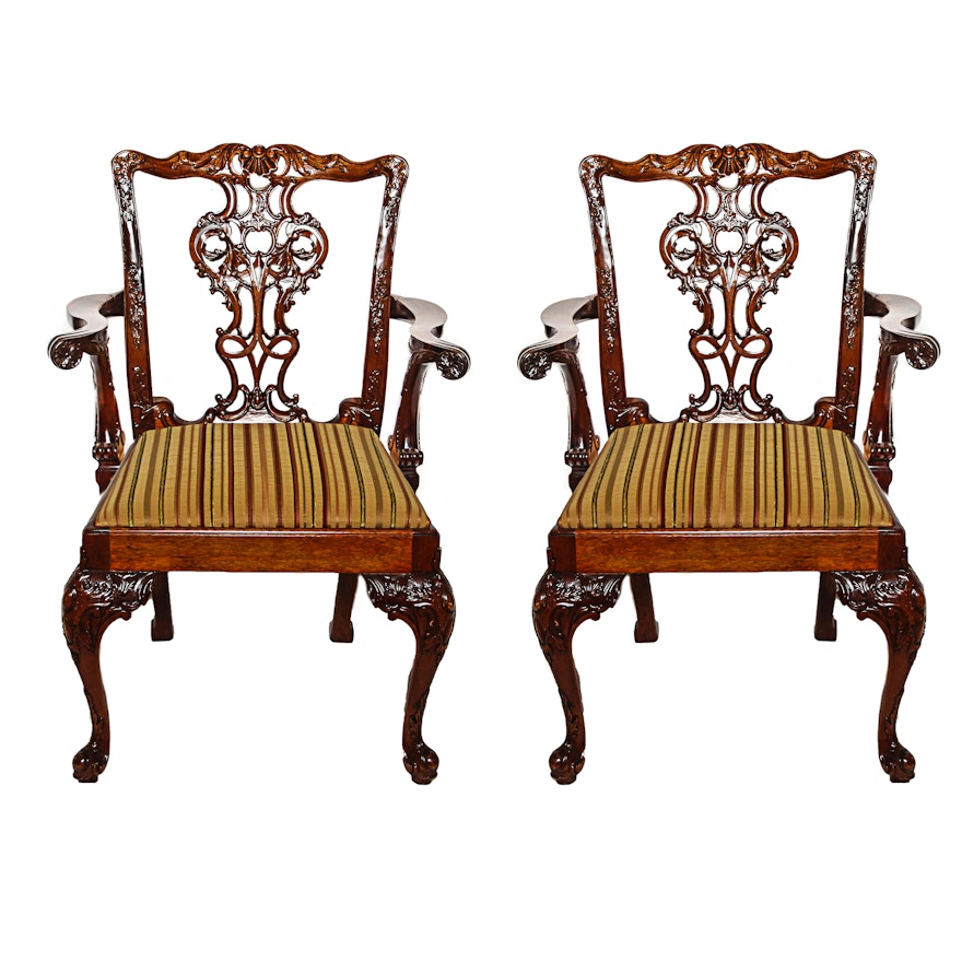 Pair of Chippendale Style Dining Chairs