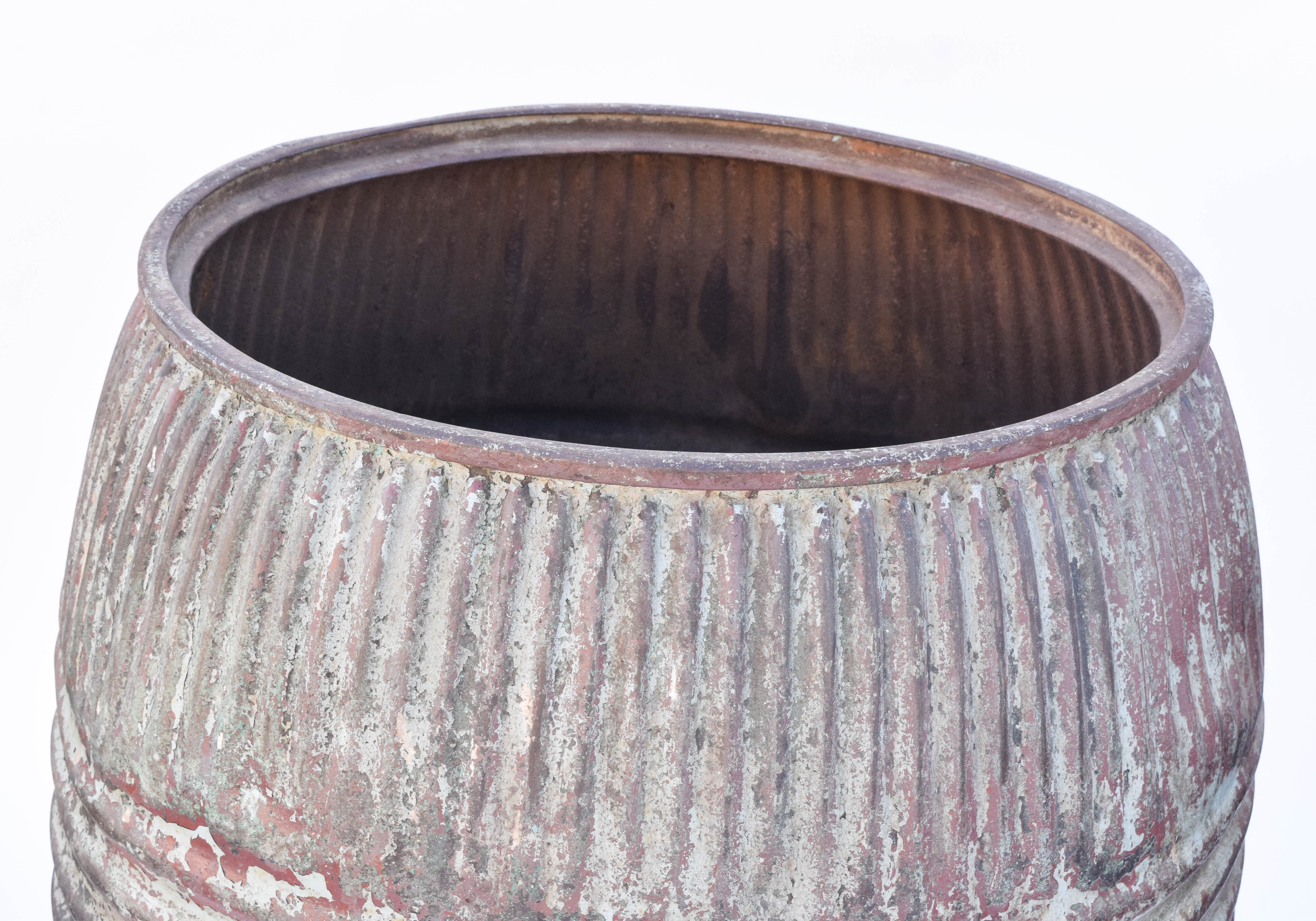 Contemporary Galvanized Metal Barrel