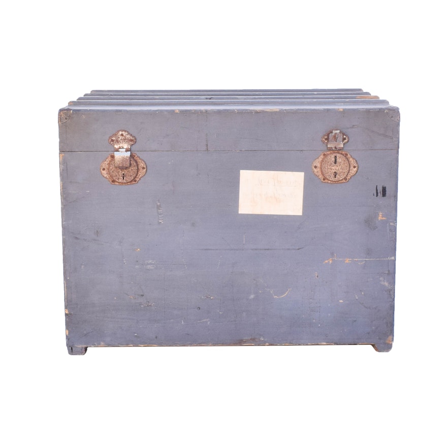 Antique French Steamer Trunk