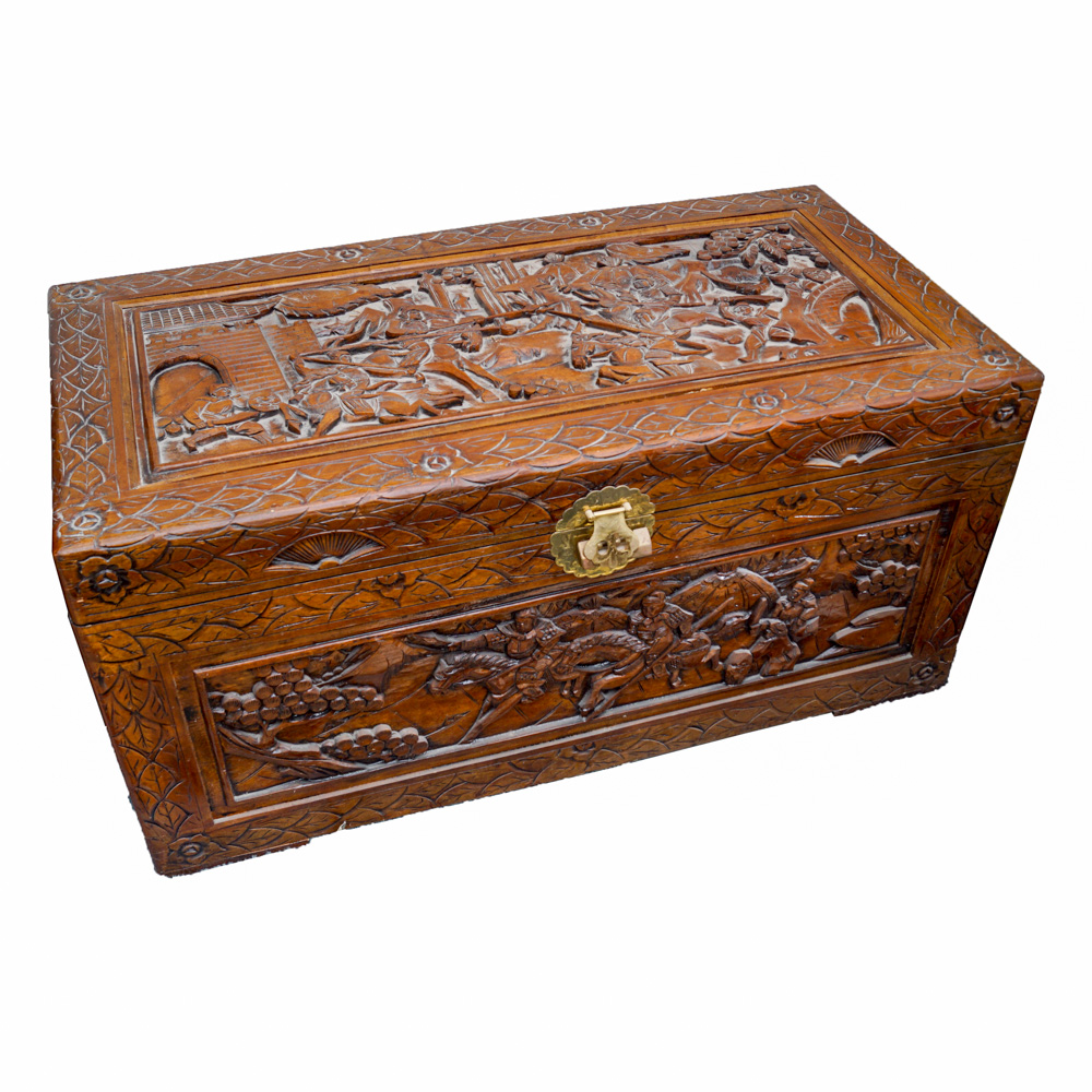 Asian Carved Camphor Trunk
