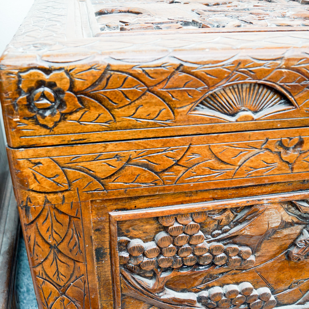 Asian Carved Camphor Trunk