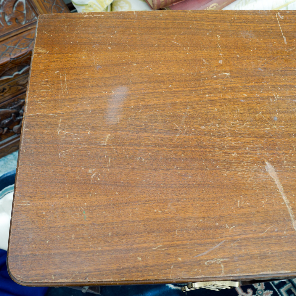 Vintage White Sewing Machine with Cabinet