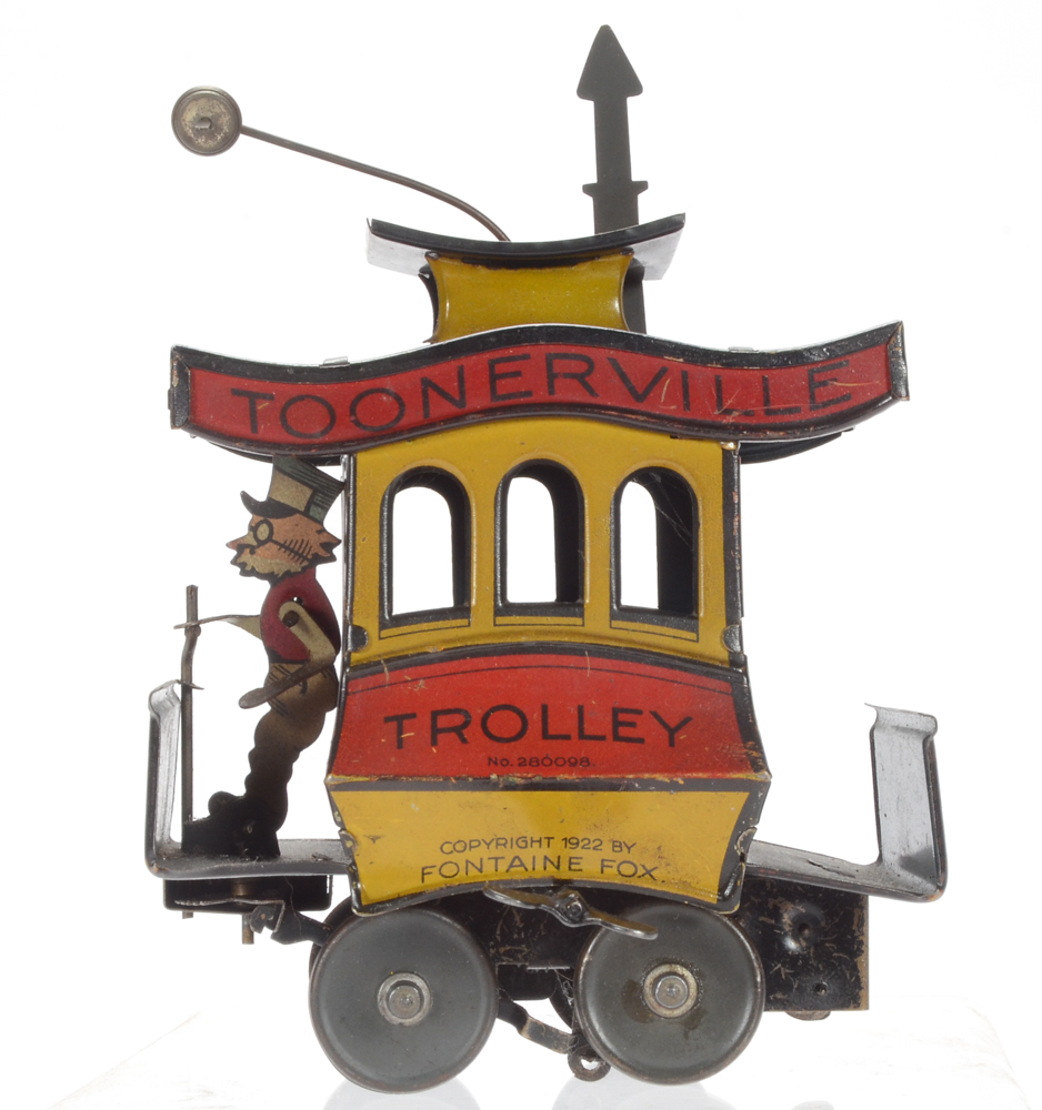Vintage Fontaine Fox Toonerville Trolley Tin Toy